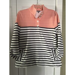 Talbots Activewear Shirt Sweatshirt‎ Half Button Pullover Women's Size Medium